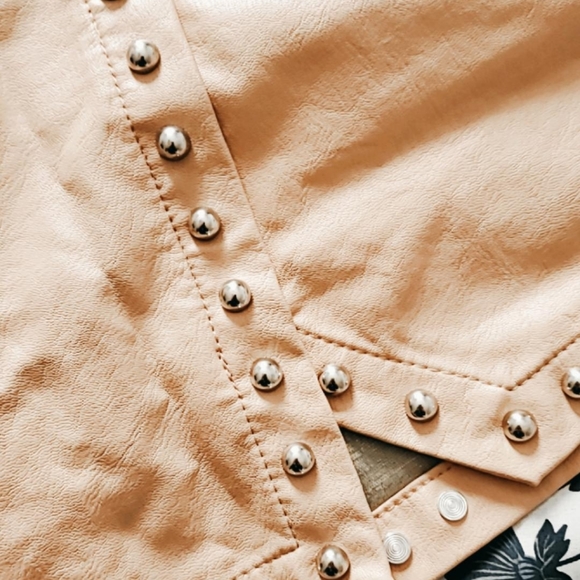 Forever21 Faux Leather Studded Skirt in Rose Gold - Picture 1 of 7